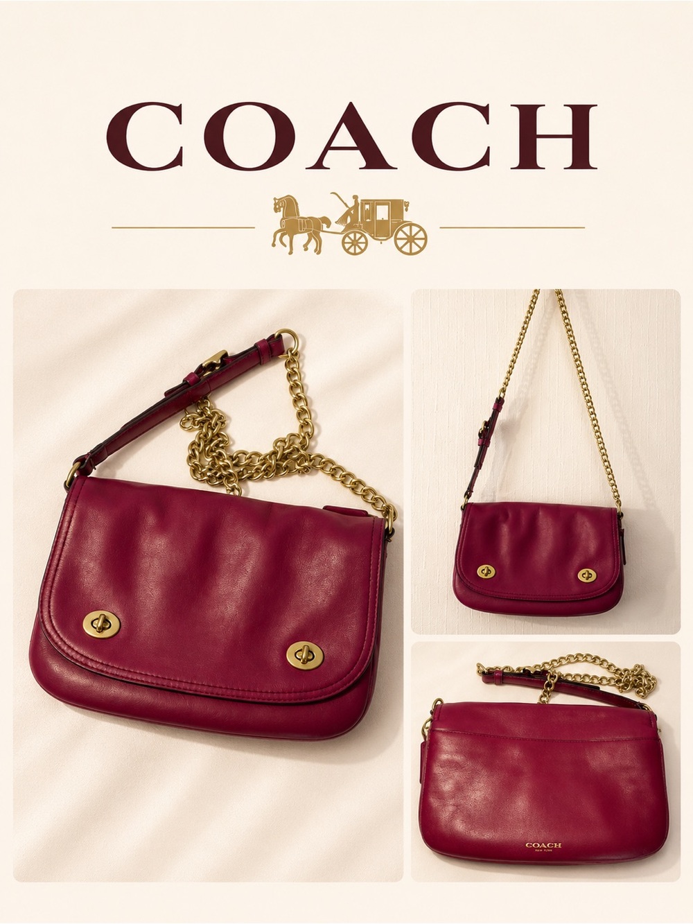 Coach Legacy Double Gusset Flap Chain Bag- Vintage